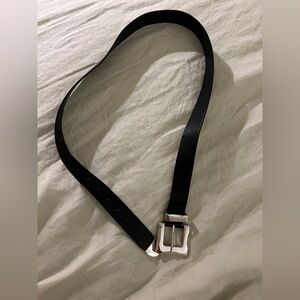 Nordstrom Black Belt with Silver Buckle